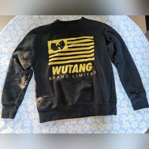Vintage WU-TANG CLAN Black/Yellow Flag Logo Crewneck Pullover size Small